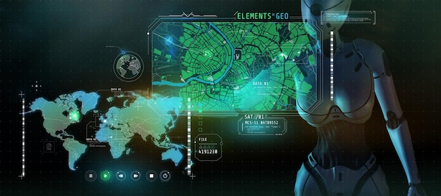 Ein Poster über Tracking-Technologie und Suchmaschinen d render