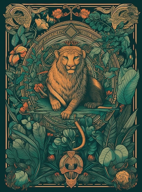 Ein Poster zum König der Löwen zeigt einen Löwen im Dschungel.