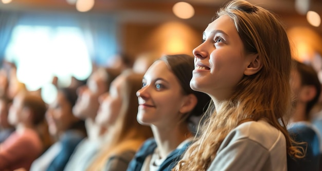 Foto ein publikum sitzt auf einer konferenz