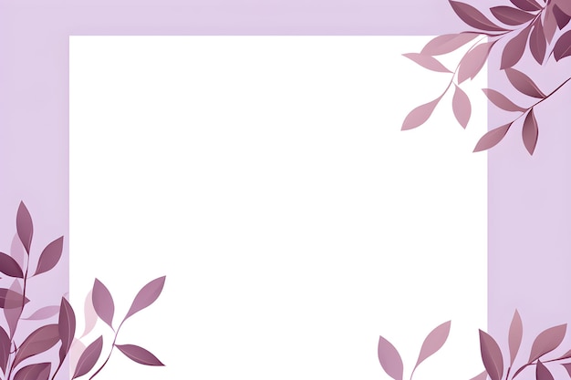 ein quadratischer Rahmen mit Blättern auf einem lila Hintergrund Abstrakt Violette Herbstblätter Hintergrund Einladung