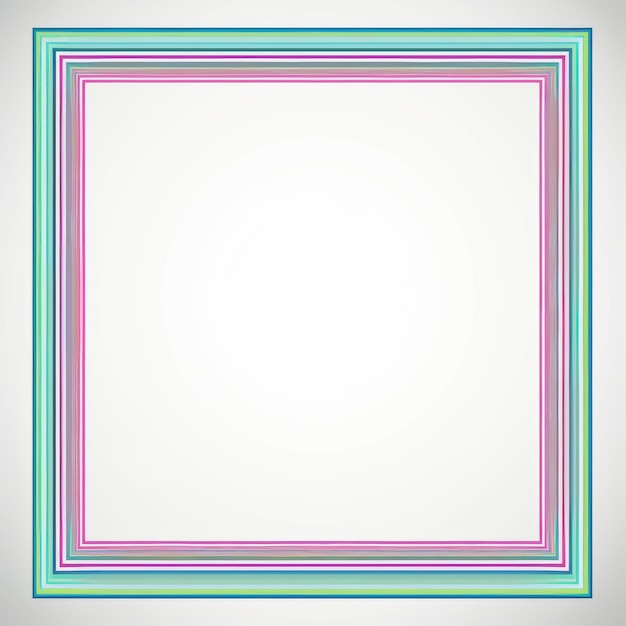 ein quadratischer Rahmen mit bunten Streifen auf einem weißen Hintergrund