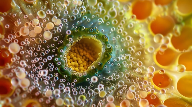 Ein Querschnitt eines Pollenkorns, der seine komplexe innere Struktur und sein Geheimnis enthüllt