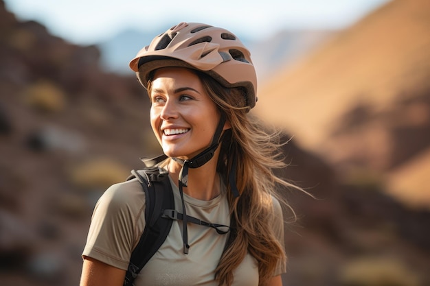 Ein Radfahrer mit Outdoor-Hintergrund