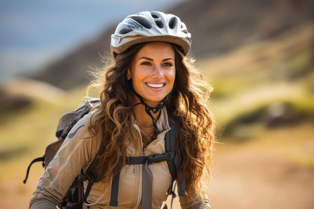 Ein Radfahrer mit Outdoor-Hintergrund