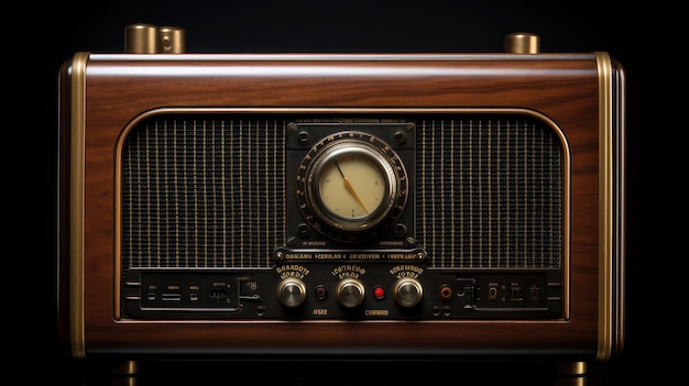 ein Radio mit einer Uhr, auf deren Bildschirm „Radio“ steht.