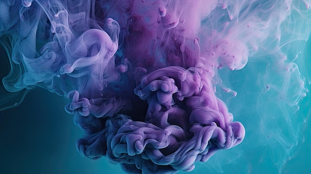 Ein Rauchhintergrund mit einer schönen und zarten Mischung aus violetten und blauen Farbtönen Creative AI