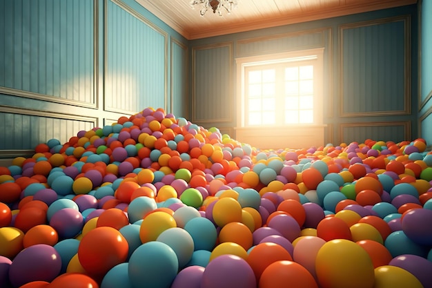 ein Raum voller Ballons