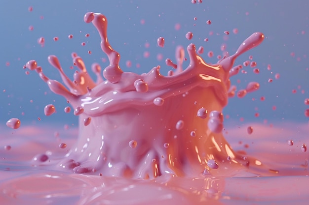 Ein realistischer Spritzer Saft oder rosa Wasser