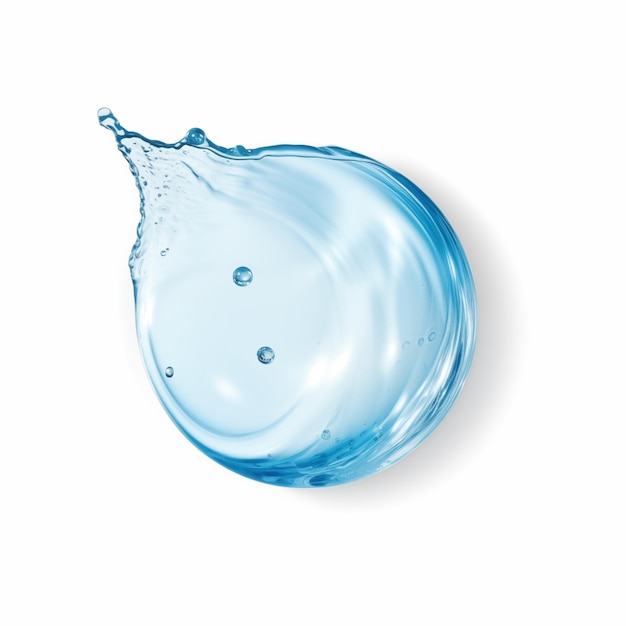 Ein realistischer, wunderschöner Wasserspritz auf weißem Hintergrund