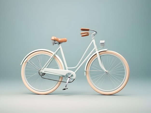 Foto ein realistisches 3d-fahrrad, isoliert auf weißem hintergrund ai-generiertes umweltfreundliches fahrrad