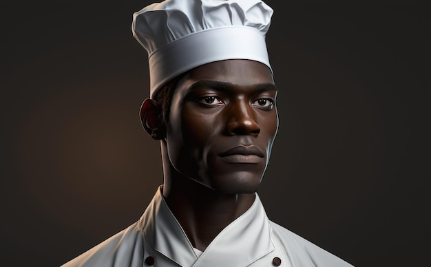ein realistisches porträt eines mannes mit weißer kochmütze männlicher koch ai generiert