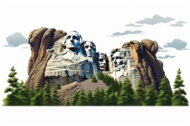 Ein realistisches Porträt von Mount Rushmore USA