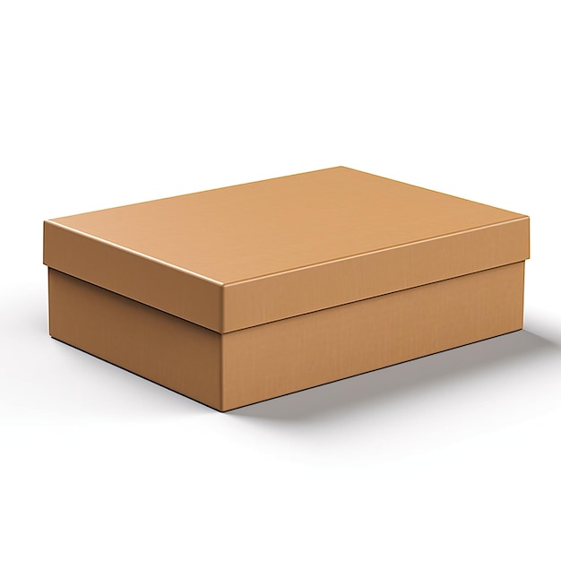 Ein rechteckiges Kosmetikverpackungsmodell aus braunem Karton