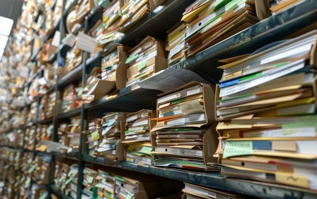 Foto ein regal mit büchern mit einem grünen schild, auf dem die nummer des papiers steht