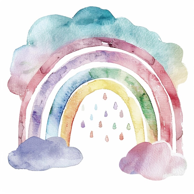 ein Regenbogen mit Regentropfen und Regendropfen