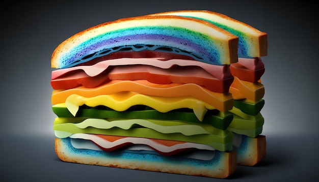 Ein Regenbogen-Sandwich