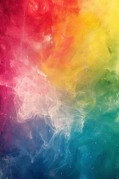 ein regenbogenfarbener Hintergrund mit Rauch, der daraus kommt