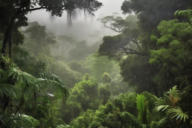 Ein Regenschauer im Regenwald