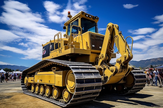Foto ein riesiger caterpillar-bulldozer bei einer auktion für schwere ausrüstung in kalifornien