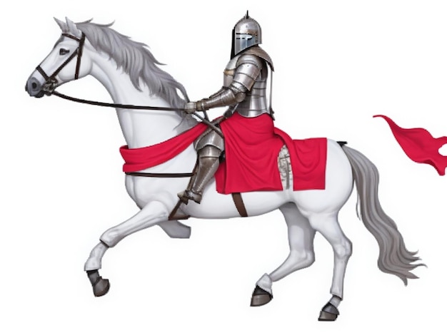 Ein Ritter auf einem Pferd-Symbol auf weißem Hintergrund Generative KI