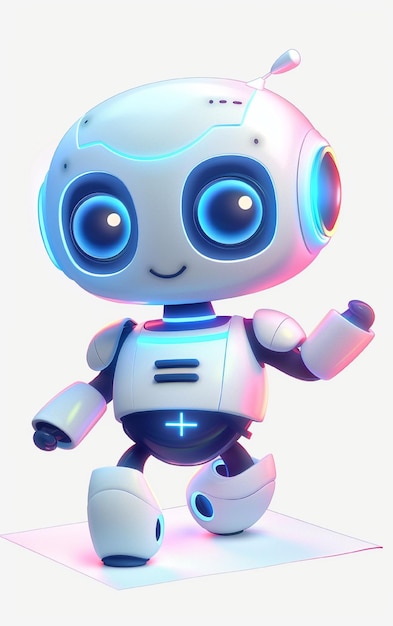 ein Roboter, der einen blau-schwarzen Körper hat und einen blauen und schwarzen Körper