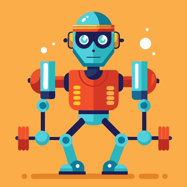 Ein Roboter hebt Gewichte, um fit zu bleiben