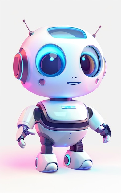 ein Roboter mit blauen Augen und einem blauen Auge