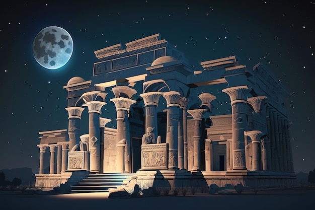 Ein romantischer Abend in Ägyptens altem Tempel Kom Ombo