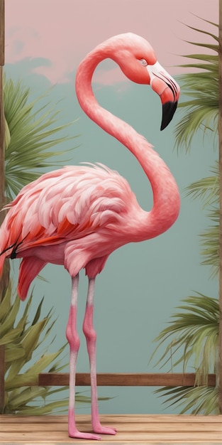 Foto ein rosa flamingo steht neben einem holzschild ein bild von elaine hamilton tumblr sommerfarbe