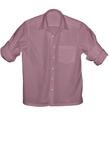 Ein rosa Hemd mit weißem Kragen und einem rosa Button-down.