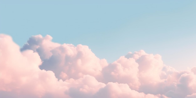 Ein rosa Himmel mit Wolken und einem blauen Himmel