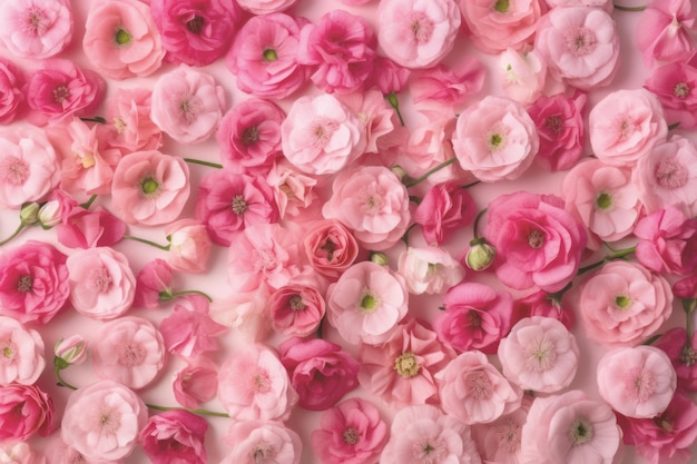 Ein rosa Hintergrund mit einem Blumenstrauß darauf
