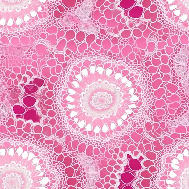 Ein rosa Hintergrund mit einem Muster aus Blumen und einem Herzen.