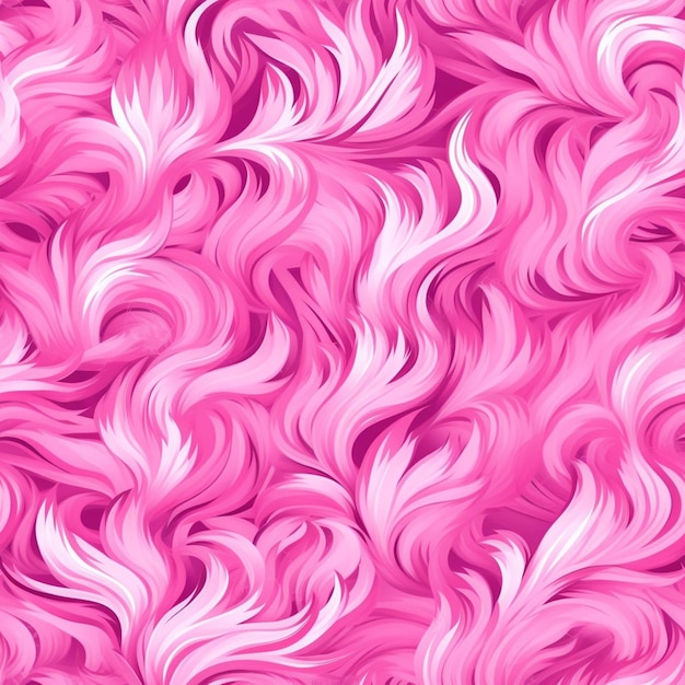 Ein rosa Hintergrund mit wellenförmigen rosa Haaren und weißen Streifen generativ ai