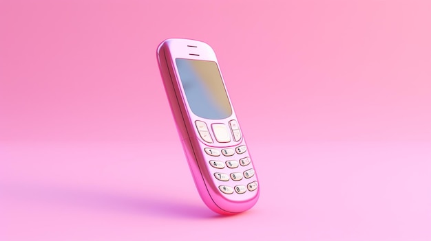 Ein rosa Nokia-Telefon mit einem rosa Bildschirm und einem rosa Hintergrund