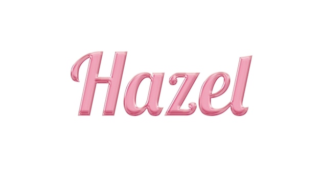 Ein rosa Schild mit der Aufschrift „Hazell“.