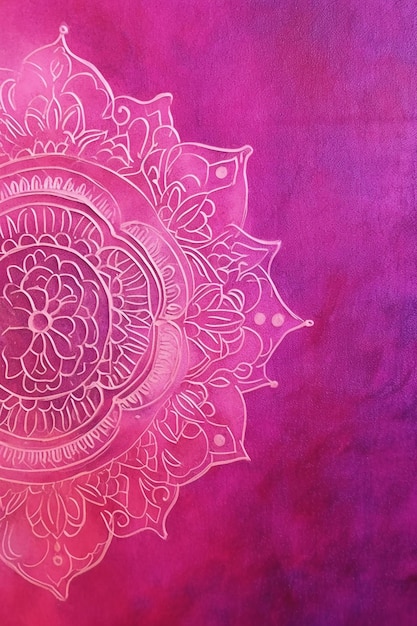 Ein rosa und lila Hintergrund mit Mandala-Design.