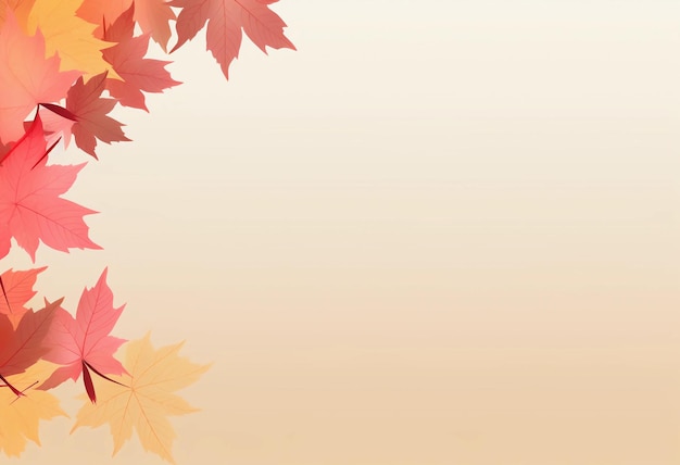 ein rosa und orangefarbener Herbstblattrahmen mit dem Wort Herbst darauf