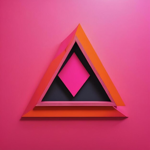 Ein rosa und orangefarbener Hintergrund mit einem rosa Dreieck in der Mitte