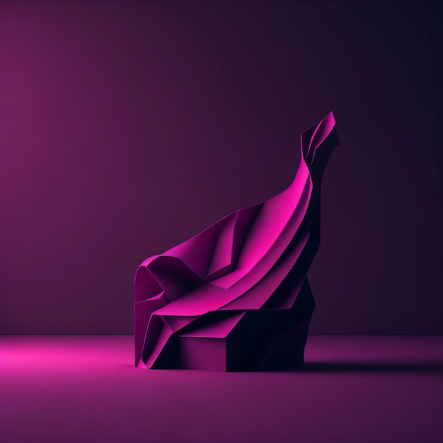 Ein rosa und violettes Objekt mit einem großen Schuh auf der Unterseite.