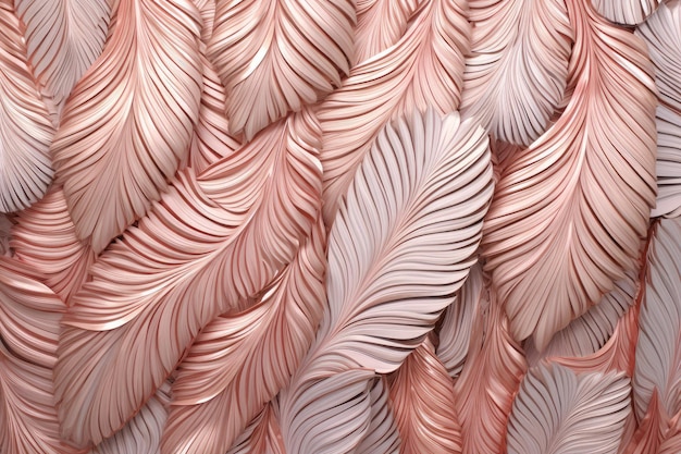 Ein rosa-weißer Hintergrund mit einem strukturierten Muster aus Federn.