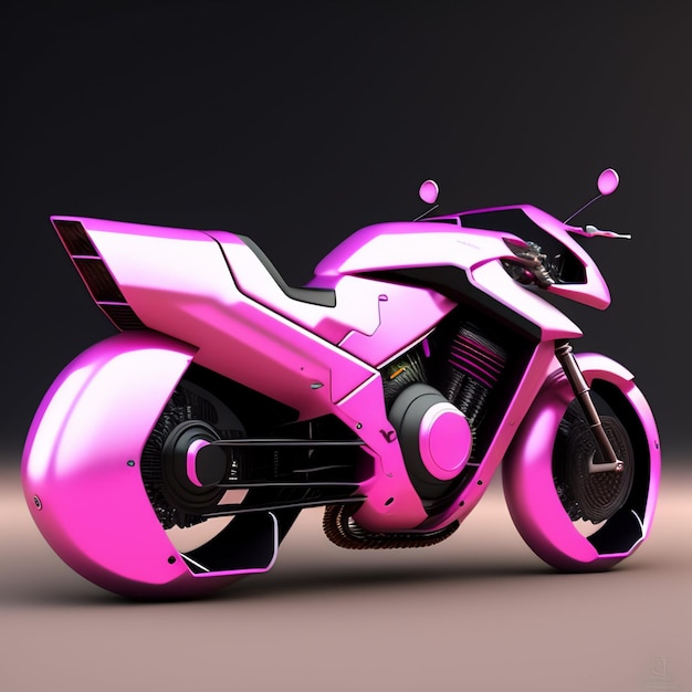 Ein rosafarbenes Motorrad mit schwarzem Hintergrund und dem Wort Honda darauf.
