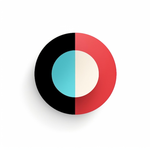 ein rot-blauer und schwarzer Kreis mit weißem Hintergrund