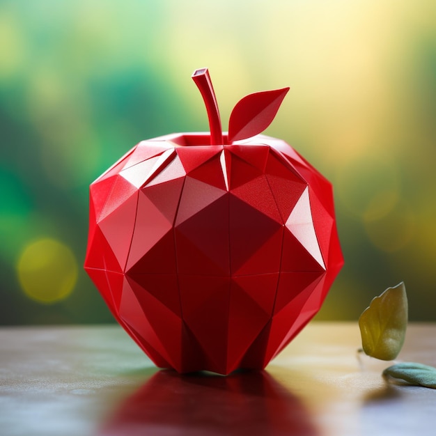 Ein roter Apfel mit einer glatten Oberfläche und einer attraktiven Ai-generierten Kunst