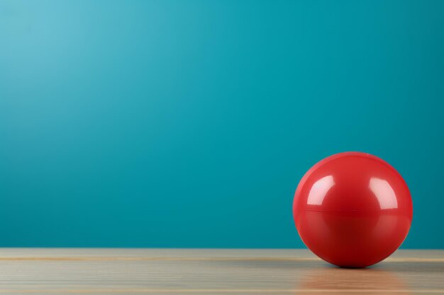 ein roter Ball auf einem hölzernen Tisch