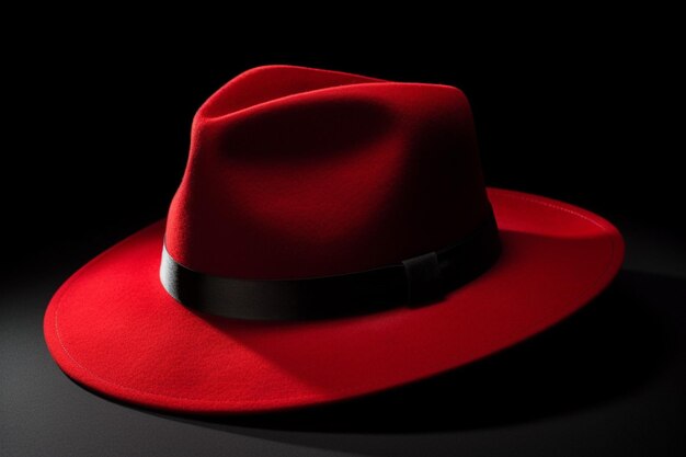 Ein roter Fedora mit schwarzem Band