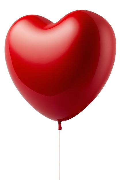 Ein roter Herzballon mit einer Schnur daran
