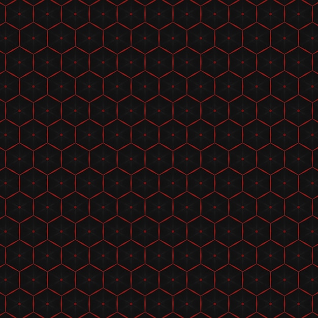 ein roter Hintergrund mit einem schwarzen und roten sechseckigen Muster
