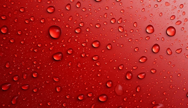 Ein roter Hintergrund mit vielen Wassertropfen