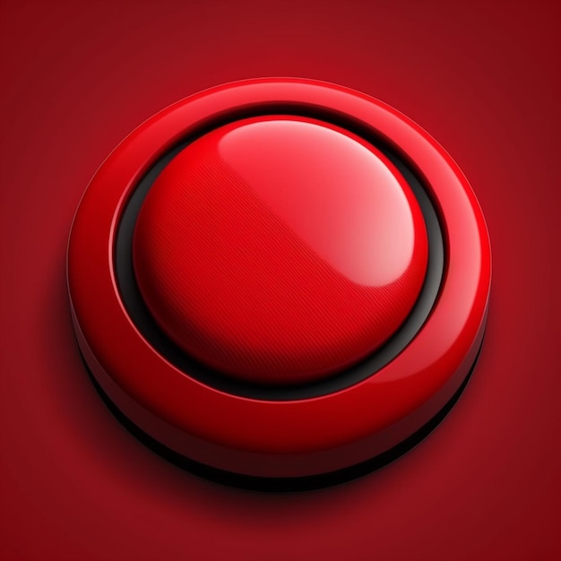 Ein roter Knopf mit schwarzem Rand und der untere Teil ist ein roter Knopf.